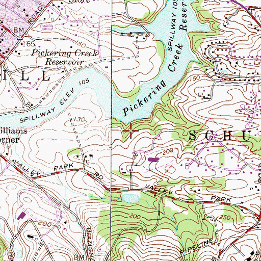 Topographic Map of Township of Schuylkill, PA