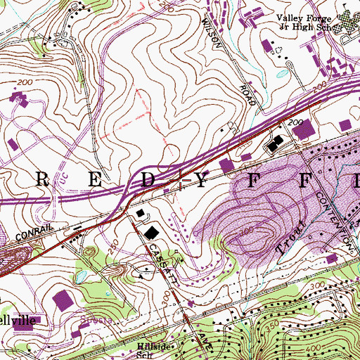 Topographic Map of Township of Tredyffrin, PA