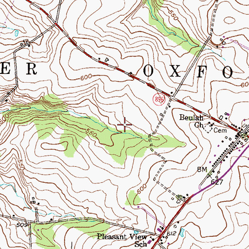 Topographic Map of Township of Upper Oxford, PA