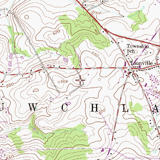 Topographic Map of Township of Uwchlan, PA