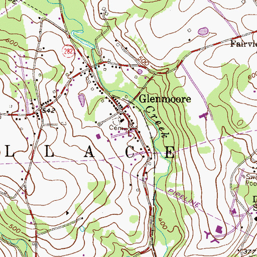 Topographic Map of Township of Wallace, PA