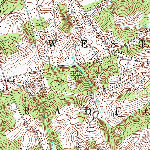 Topographic Map of Township of West Bradford, PA