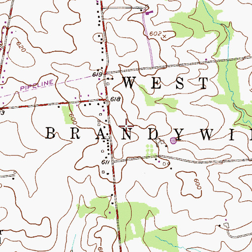 Topographic Map of Township of West Brandywine, PA
