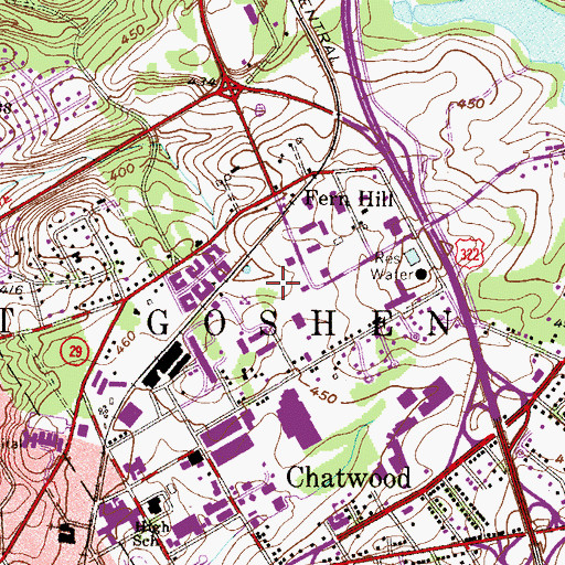Topographic Map of Township of West Goshen, PA