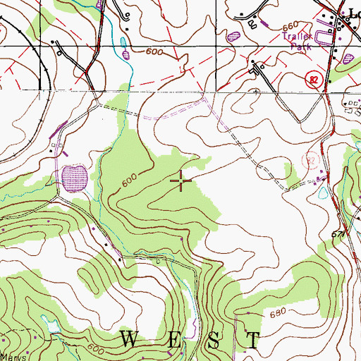 Topographic Map of Township of West Nantmeal, PA