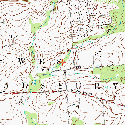 Topographic Map of Township of West Sadsbury, PA