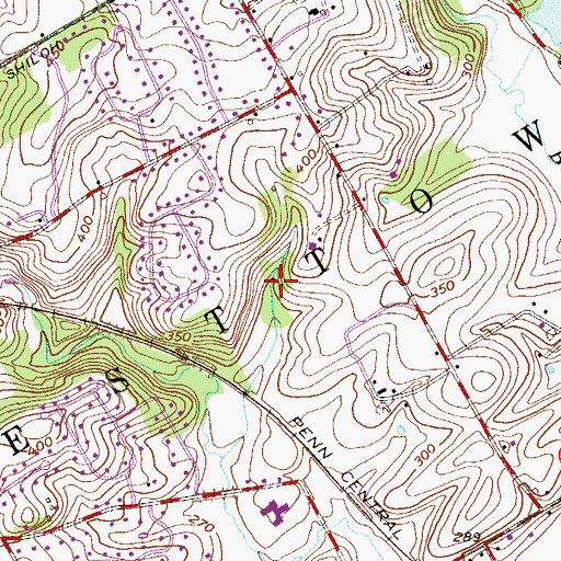 Topographic Map of Township of Westtown, PA