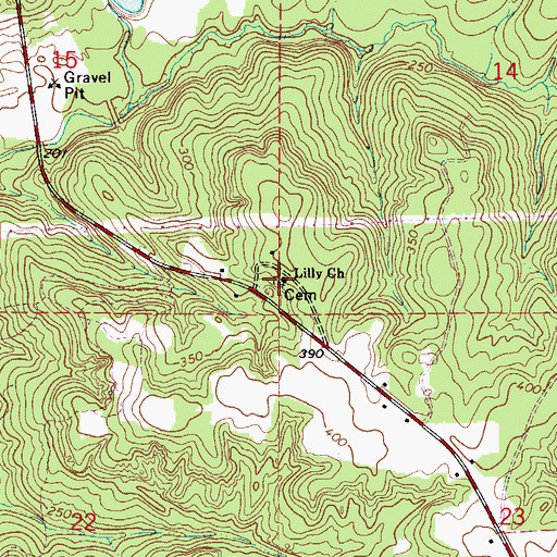 Topographic Map of Lilly Church, AL