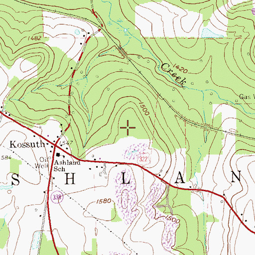 Topographic Map of Township of Ashland, PA