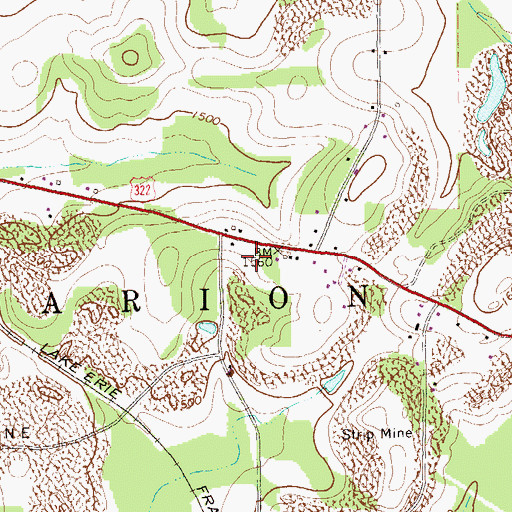 Topographic Map of Township of Clarion, PA