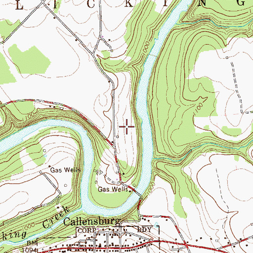 Topographic Map of Township of Licking, PA