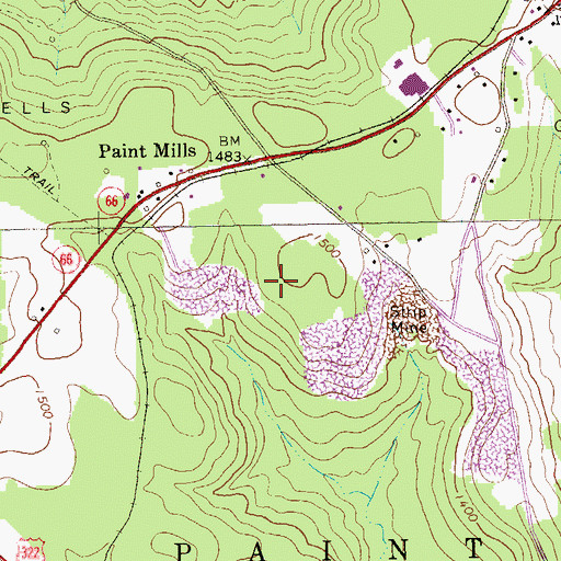Topographic Map of Township of Paint, PA