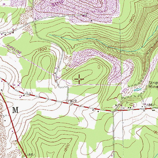 Topographic Map of Township of Bloom, PA