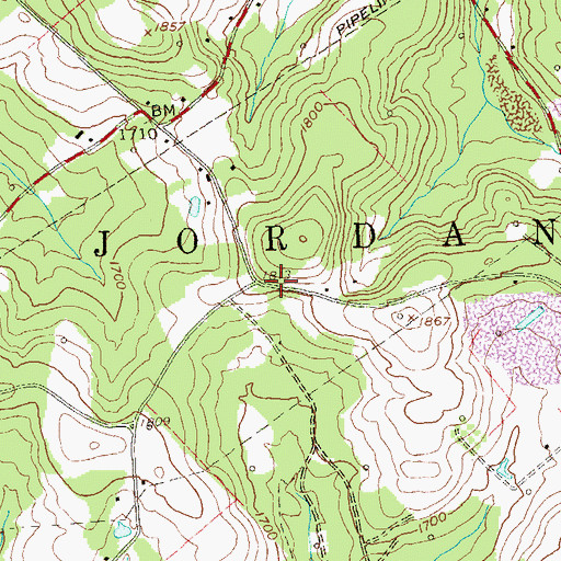 Topographic Map of Township of Jordan, PA