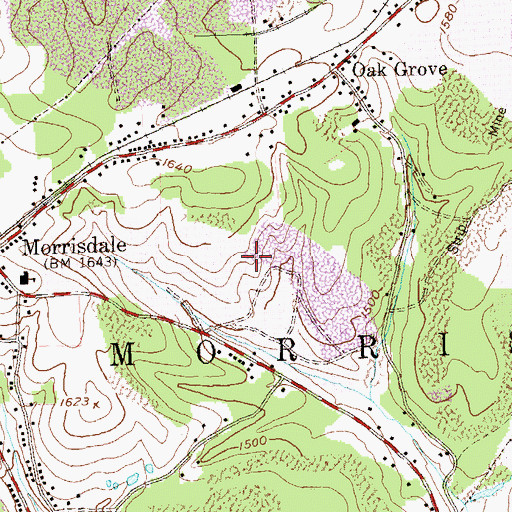 Topographic Map of Township of Morris, PA