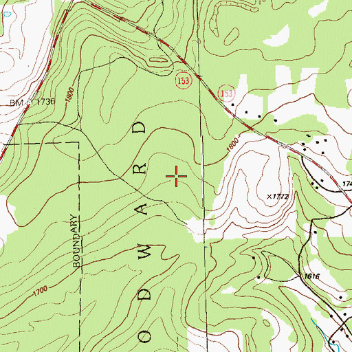 Topographic Map of Township of Woodward, PA