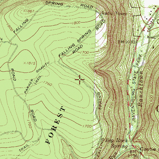 Topographic Map of Township of Crawford, PA