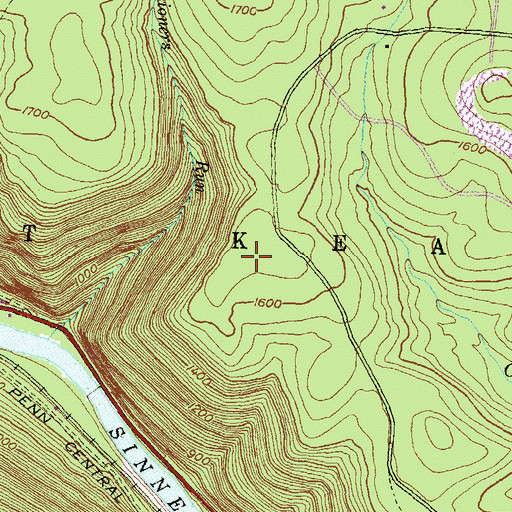 Topographic Map of Township of East Keating, PA
