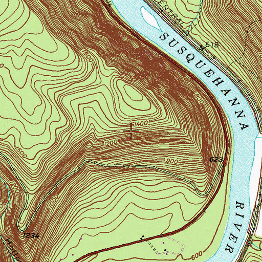 Topographic Map of Township of Grugan, PA