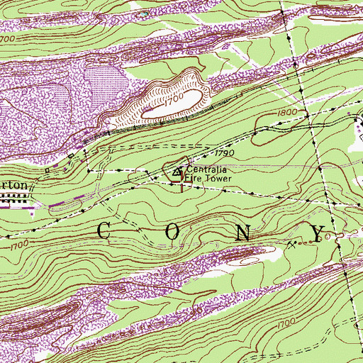 Topographic Map of Township of Conyngham, PA