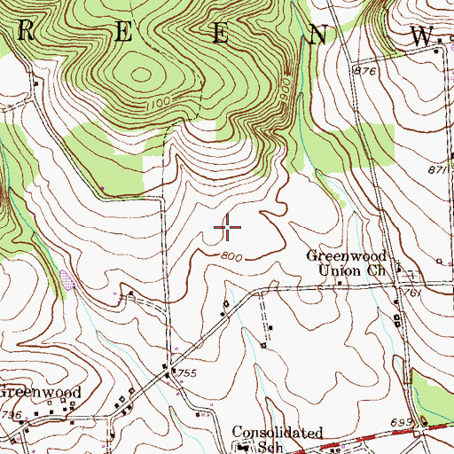 Topographic Map of Township of Greenwood, PA