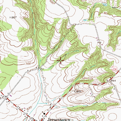 Topographic Map of Township of Madison, PA