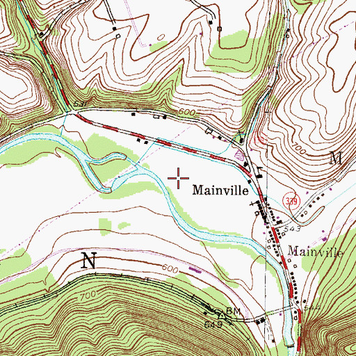 Topographic Map of Township of Main, PA