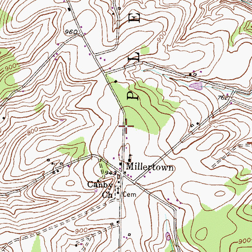 Topographic Map of Township of Mount Pleasant, PA
