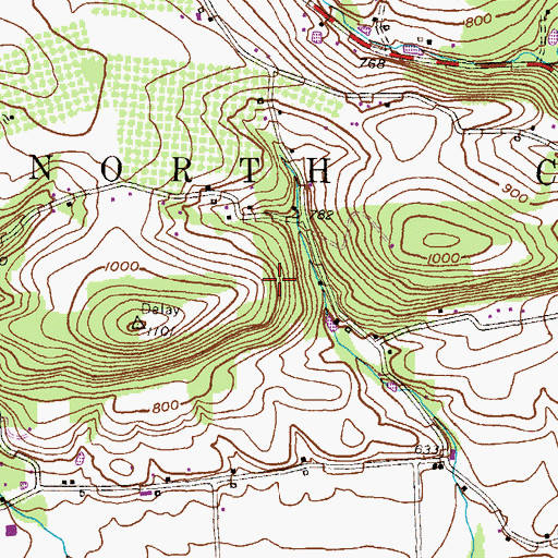 Topographic Map of Township of North Centre, PA