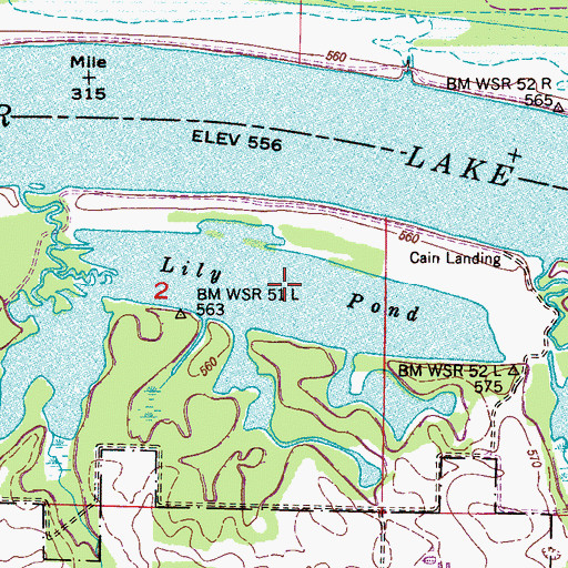 Topographic Map of Lily Pond, AL