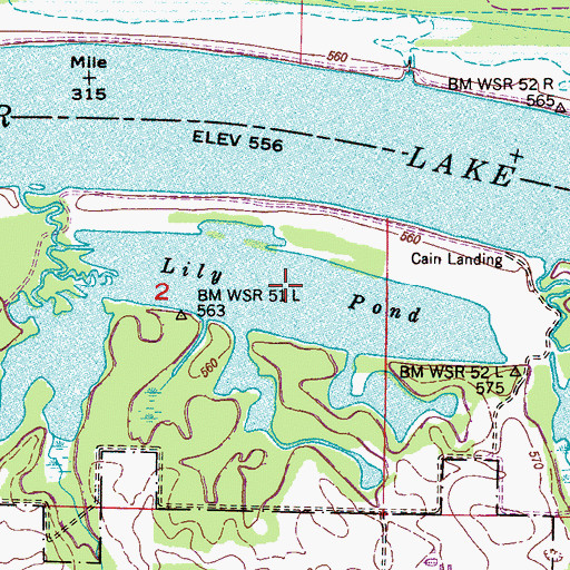 Topographic Map of Lily Pond, AL