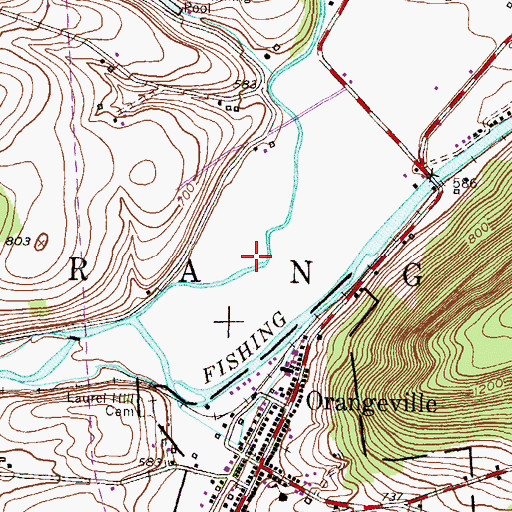 Topographic Map of Township of Orange, PA