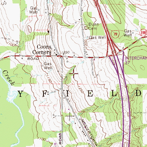 Topographic Map of Township of Hayfield, PA