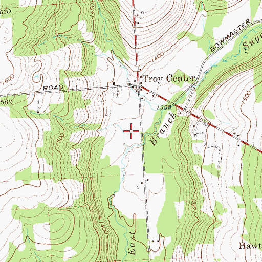 Topographic Map of Township of Troy, PA