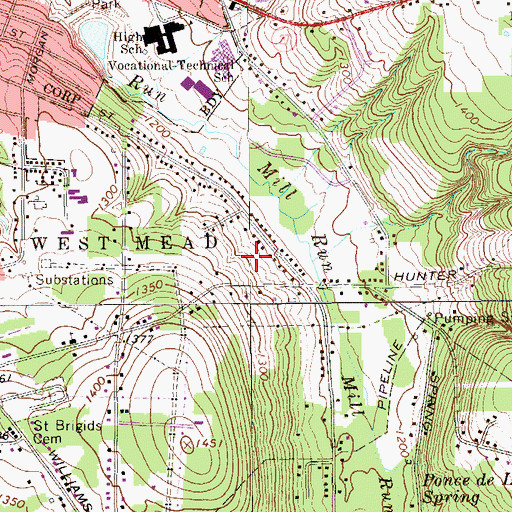 Topographic Map of Township of West Mead, PA