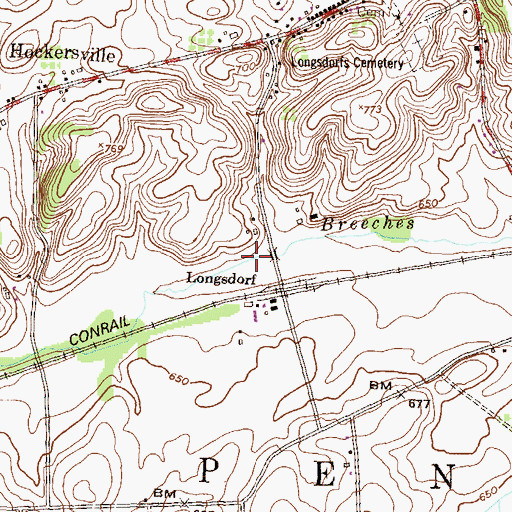 Topographic Map of Township of Penn, PA