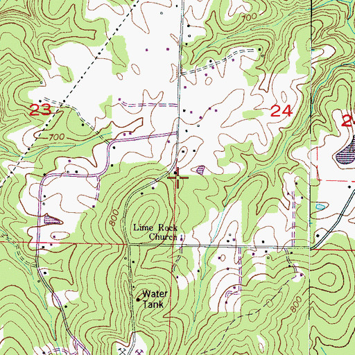Topographic Map of Lime Rock School, AL