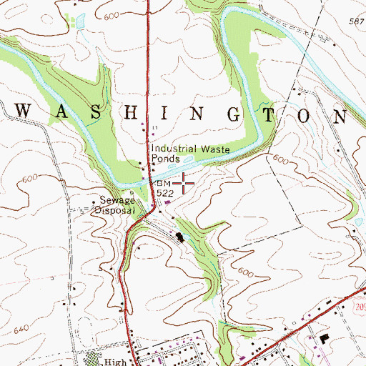 Topographic Map of Township of Washington, PA