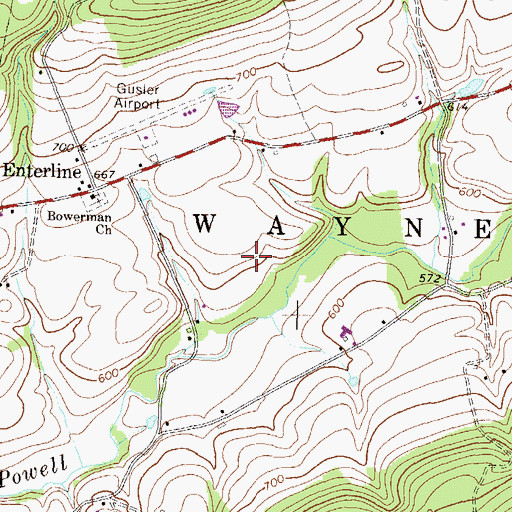 Topographic Map of Township of Wayne, PA