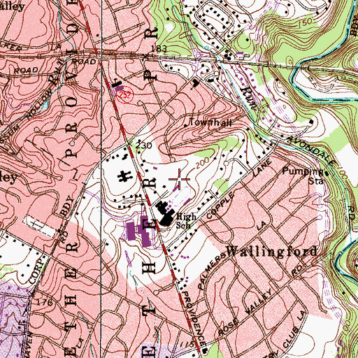 Topographic Map of Township of Nether Providence, PA