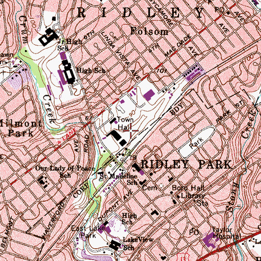 Topographic Map of Township of Ridley, PA