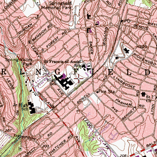 Topographic Map of Township of Springfield, PA