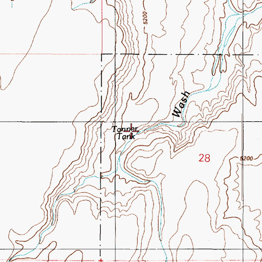 Topographic Map of Tanner Tank, AZ