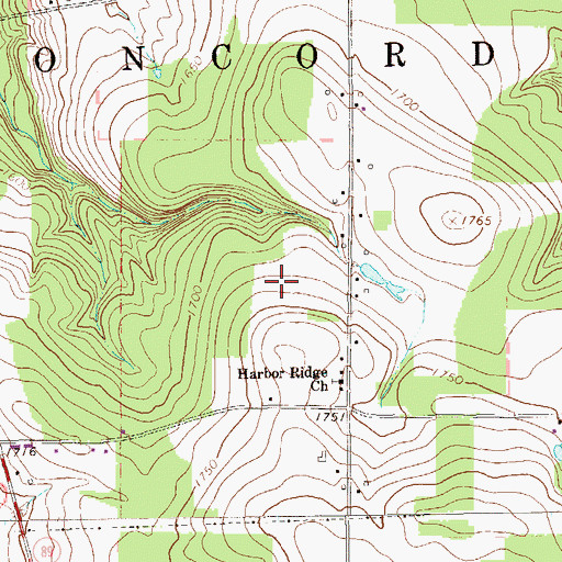 Topographic Map of Township of Concord, PA
