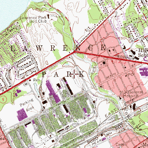 Topographic Map of Township of Lawrence Park, PA