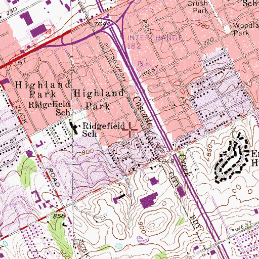 Topographic Map of Township of Millcreek, PA