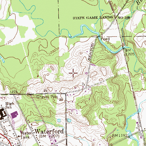 Topographic Map of Township of Waterford, PA