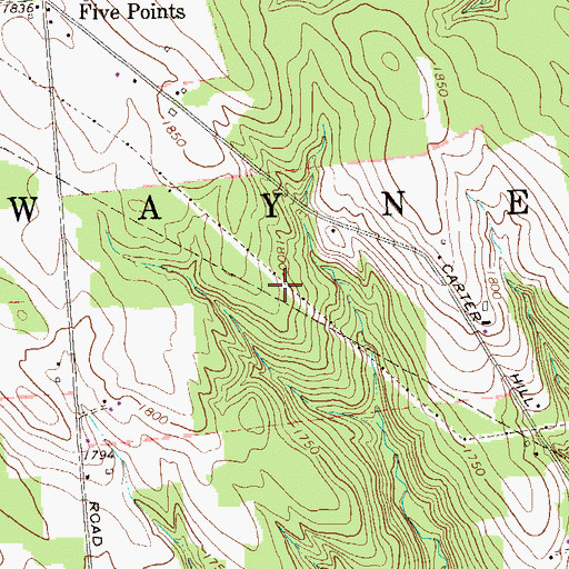 Topographic Map of Township of Wayne, PA