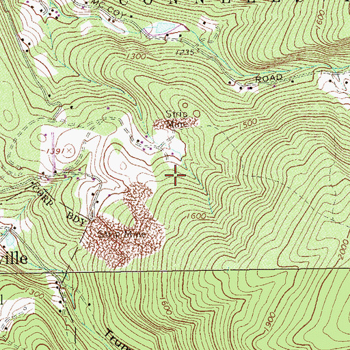Topographic Map of Township of Connellsville, PA