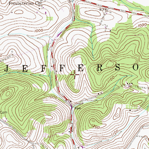 Topographic Map of Township of Jefferson, PA